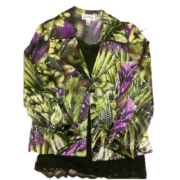 Joseph Ribkoff Jackets & Blazers - SOLD Joseph Ribkoff Purple & Green Floral Blazer
